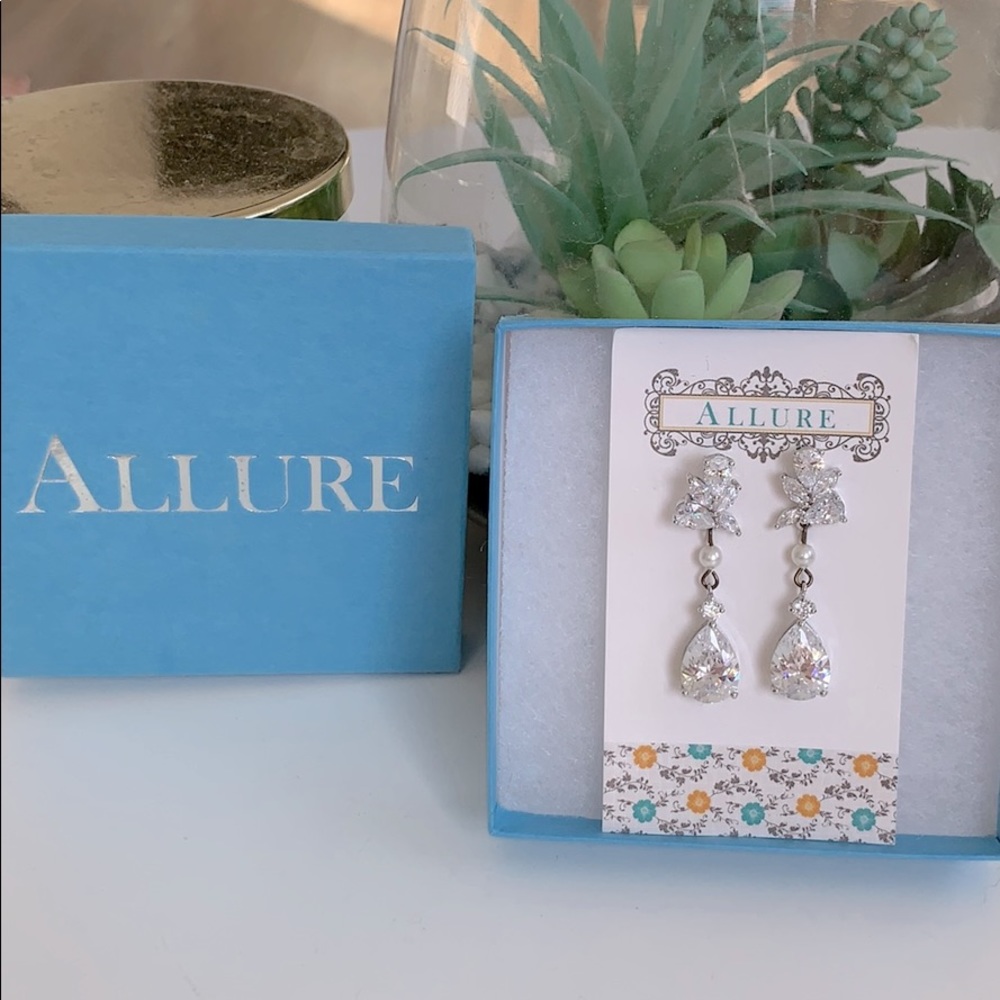 allure bridal teardrop crystal diamond earring